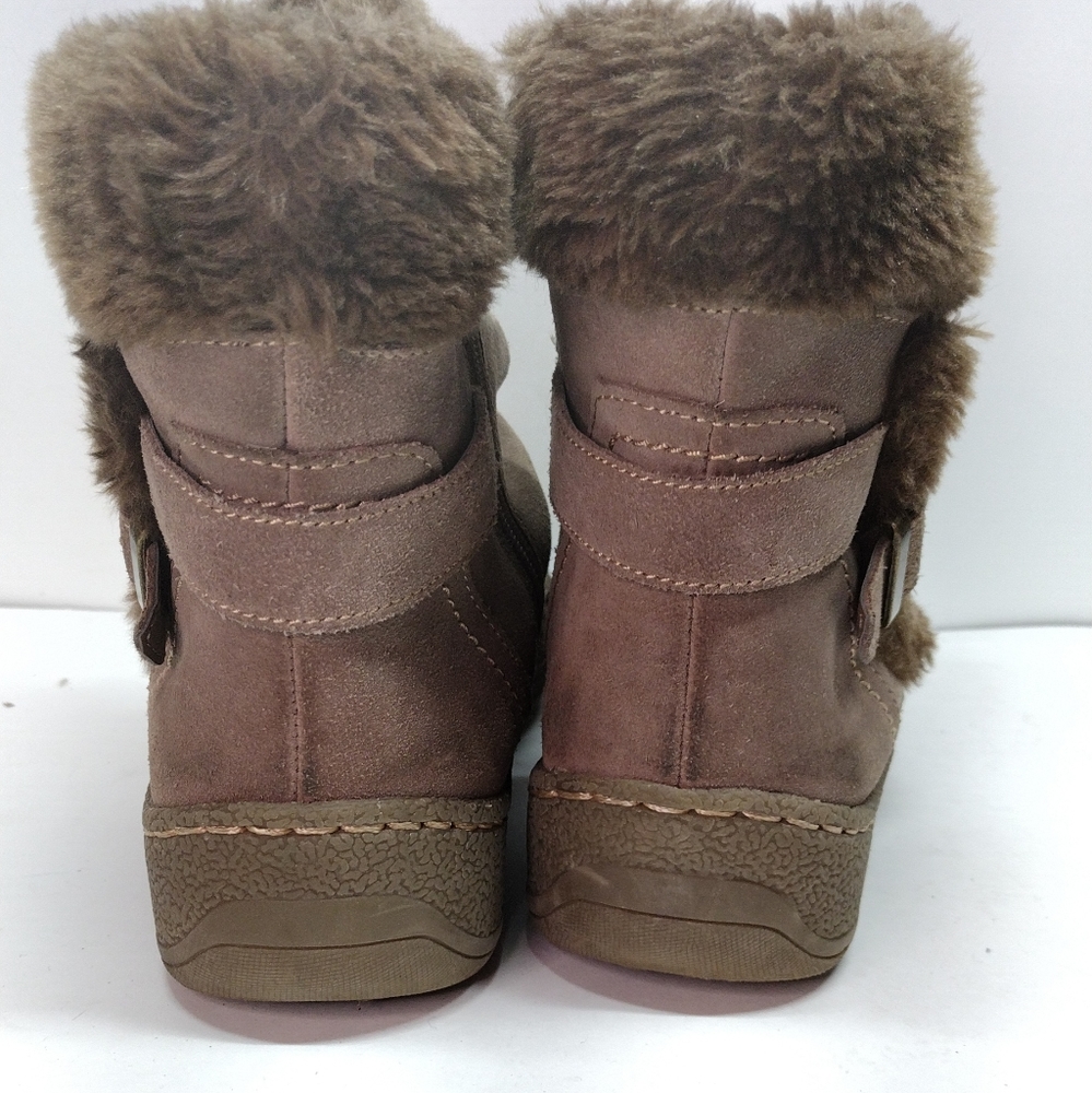 Baretraps Extreme Brown Suede Ankle Boots l Size  8 M l Leather Faux fur - Picture 9 of 10